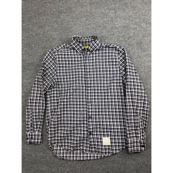 Five Four Poggy The Man Flannel Shirt Men's Large Blue Plaid Button Up - Picture 1 of 7
